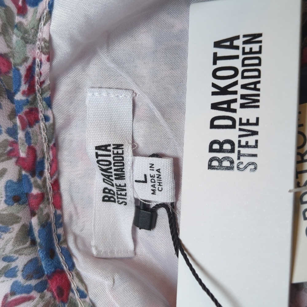 BB Dakota Steve Madden Ditsy Mini Babydoll Peasant Free Spirit Tiered L NWT - Picture 9 of 10